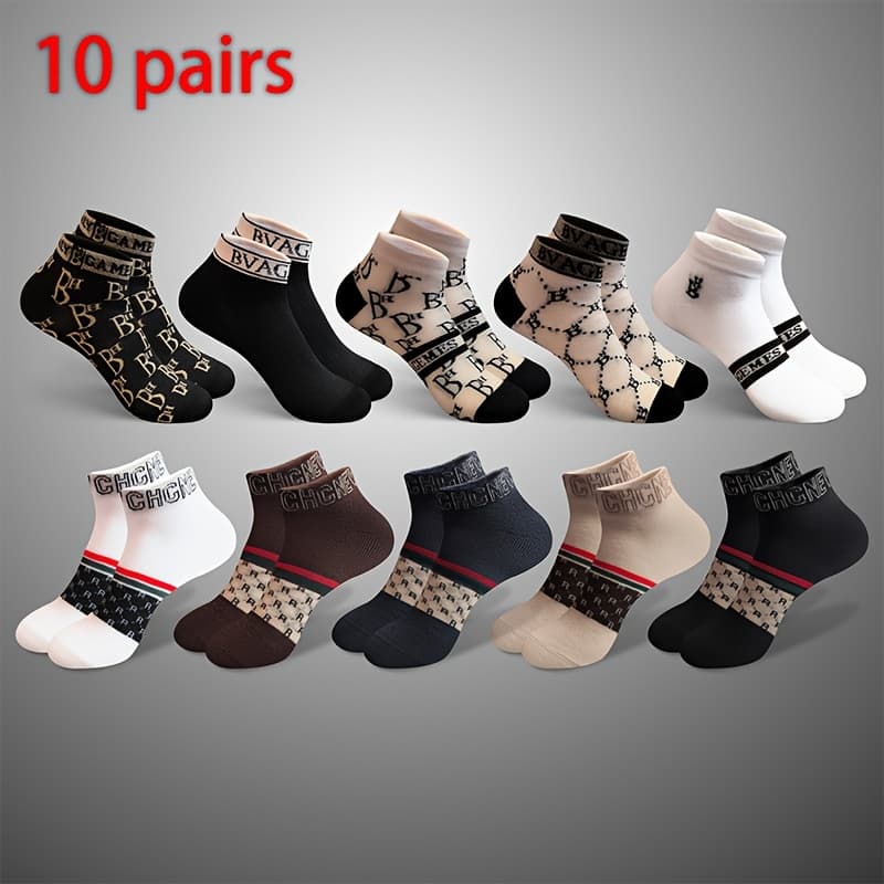 TEMU 10 Pairs Of Socks For Men And Women, Low-cut Breathable Short Socks, Trendy Men's Boat Socks, Comfortable Thin Style For Everyday Casual Wear, Retro Campus Vibe