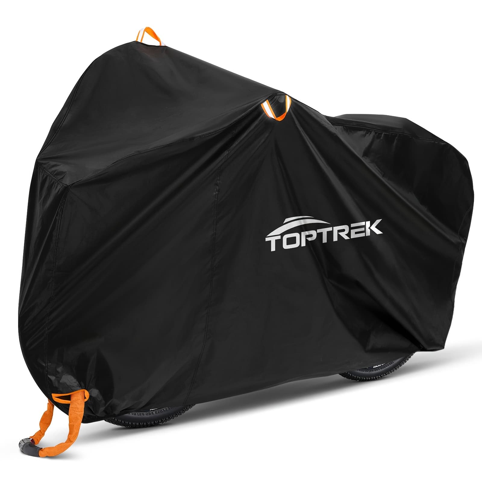 TEMU Toptrek Cover - 210d Oxford Uv & Dustproof, Reflective Ears & Lock Hole, Durable Bike Cover For Professional & Commuter Bikes, Hand Washable