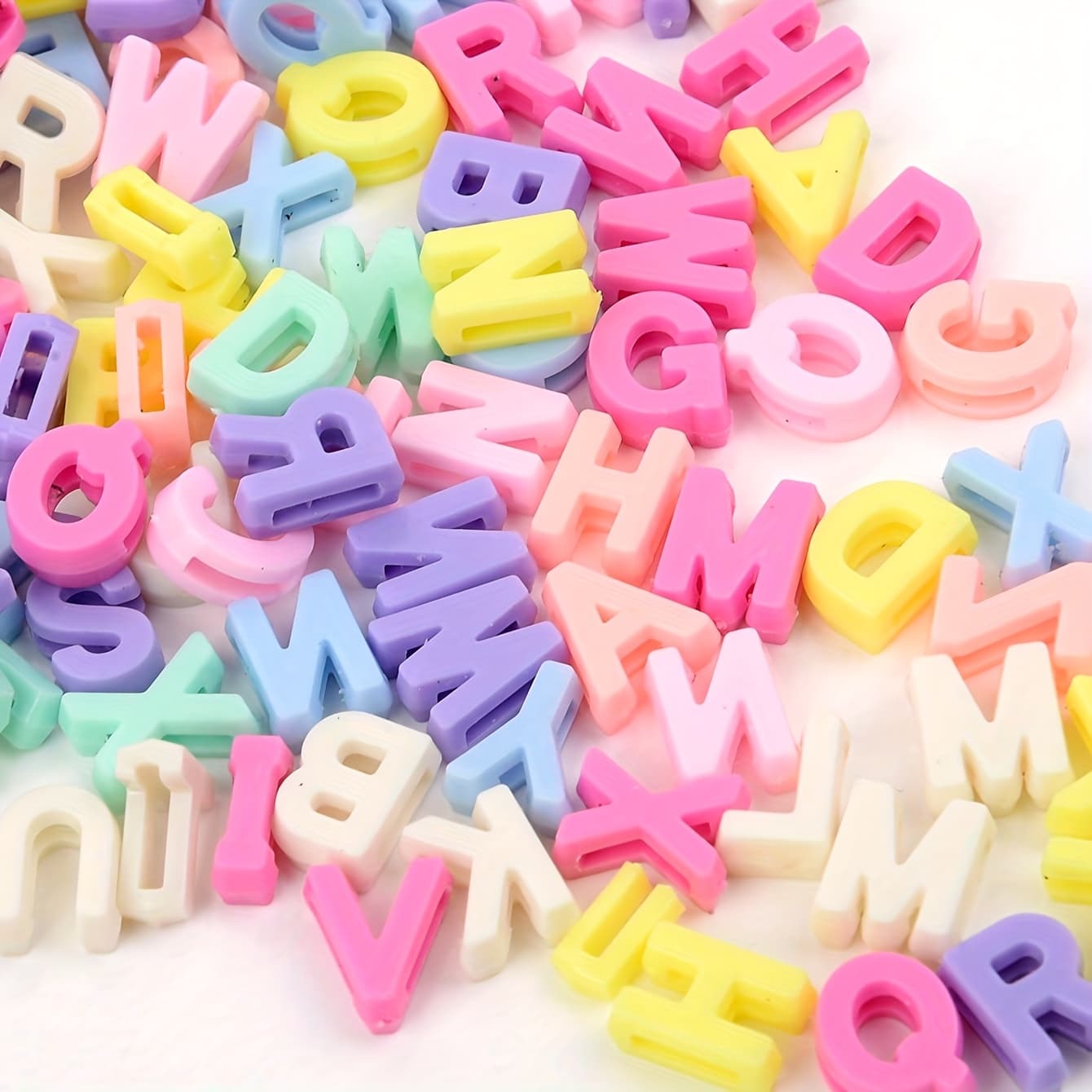 TEMU 500pcs Of Acrylic Macaron Colored Letter Pendant Diy Necklace Jewelry Making Glasses Hanging Rope Crafts Accessories (random Letters)