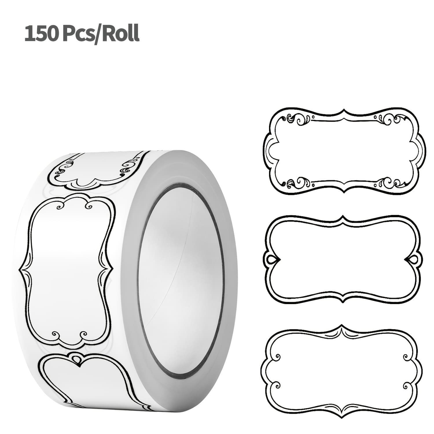 TEMU A Roll Of 150 Floral Rotation Date Stickers, Black Pen *2.24'' Safety Date Freezer Utensil Room Index Labels Seal Tags, Perfect For Kitchen Storage Containers, Jars, Takeout
