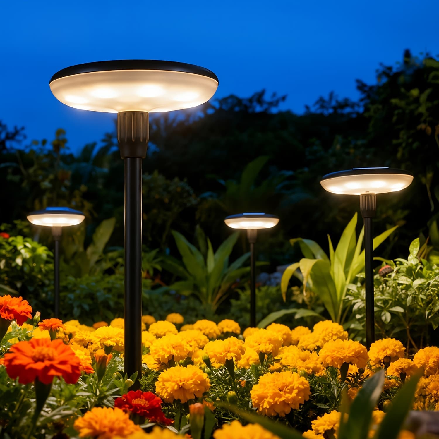 TEMU 4/8 Pack Solar Pathway Lights Outdoor, 2x Solar Lights Outdoor Waterproof, Pathway Light With Larger Panel, Auto Up To 12hrs Driveway Light For Yard Outside Patio Path Lawn