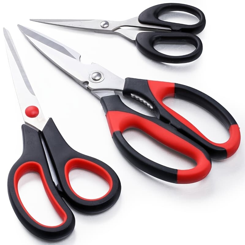 TEMU 3 Pcs/ Set Of Household Multi-functional Stainless Steel Scissors, Kitchen Scissors, Household Scissors, Office Scissors, Handmade Diy Scissors.