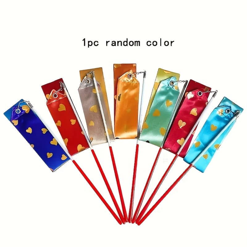 TEMU 1pc Random Color Sparkling Gymnastic Ribbon With - Multicolor Star-decorated Dance Ribbon For Routines, Performances And Practice - High-quality Flexible And Durable For All Skill Levels