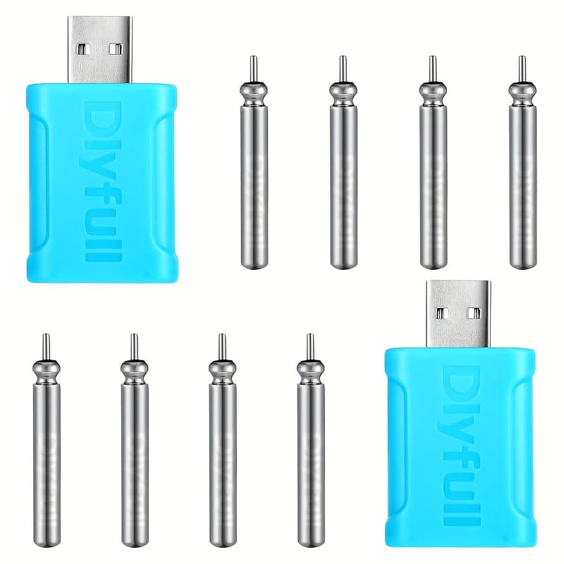 TEMU 8pcs Fishing Float Battery Rechargeable And 2pcs Float Battery Charger Lighted Up Night Bobber Batteries Night Fishing Accessories Tackles