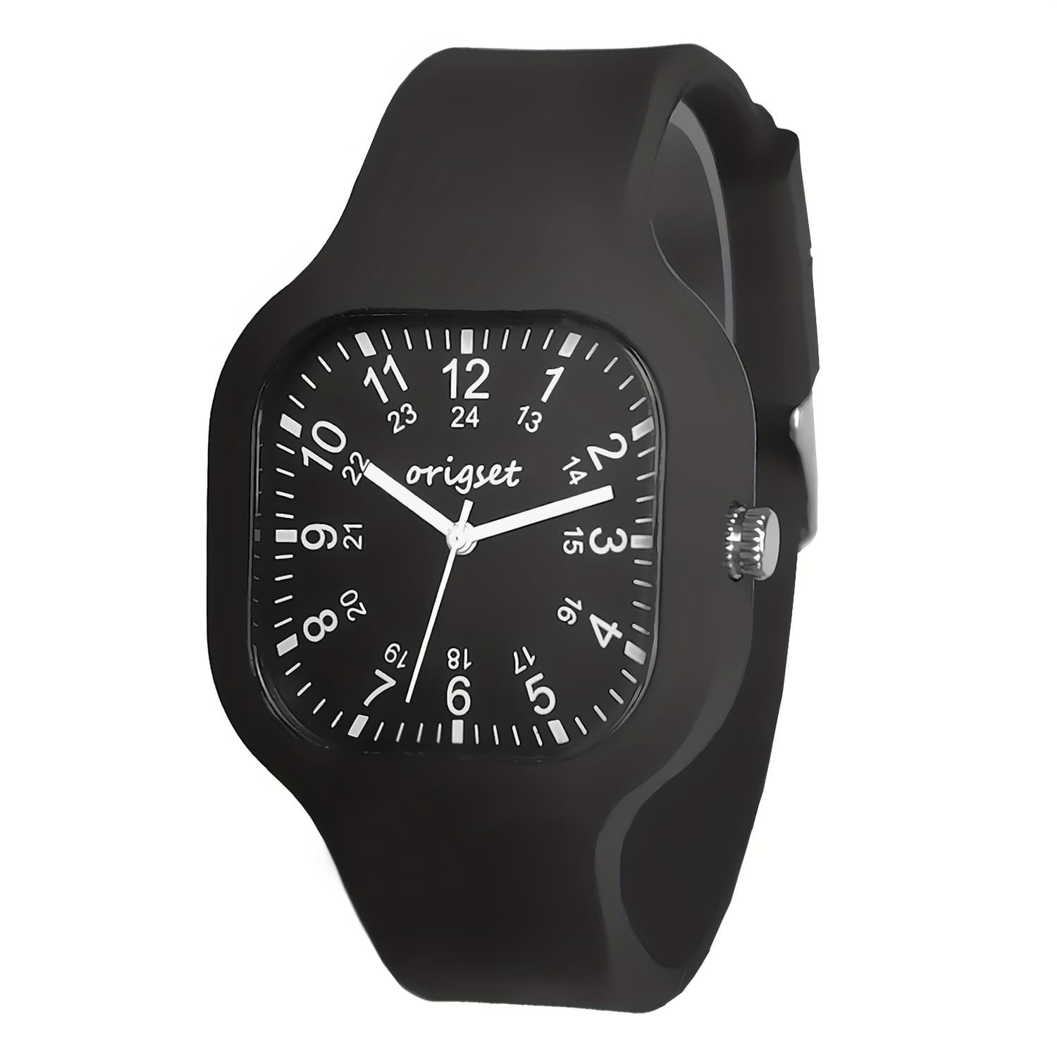 TEMU Origset Women Watch Square 24 Hour Easy To Read Nurse Teachers Doctors Black All In