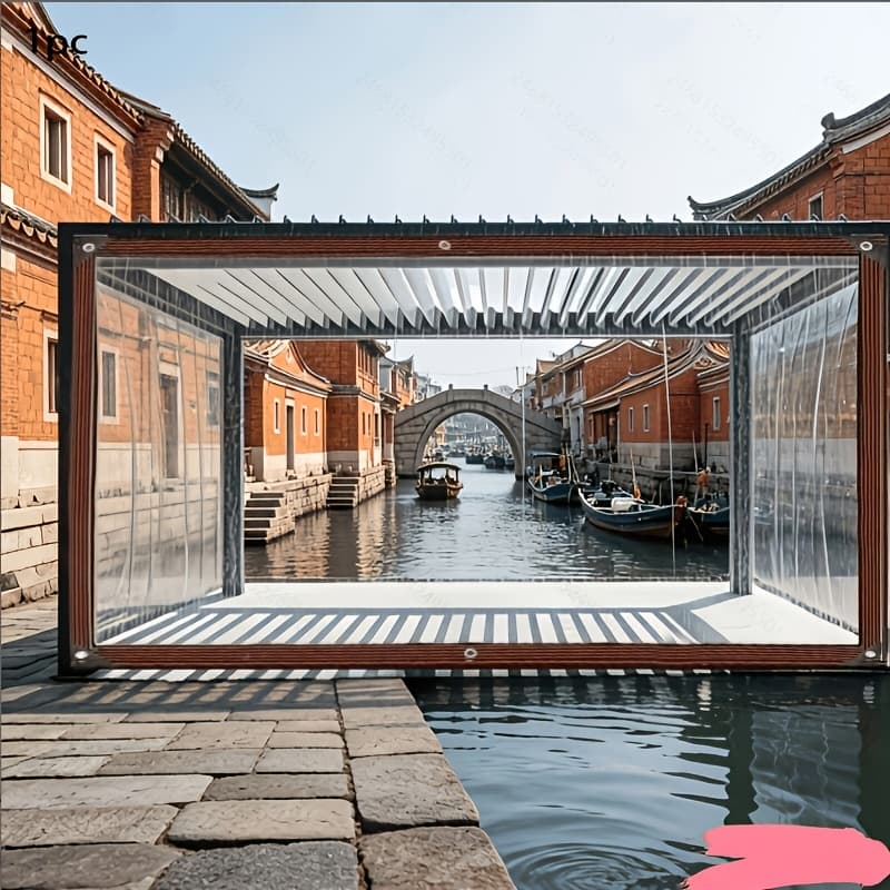 TEMU Thickened Rainproof Tarpaulin, Waterproof And Canopy, Outdoor Truck Sunshade And Rain Cover, Wear-resistant And Anti-aging Plastic Rain Cover, Outdoor Curtain
