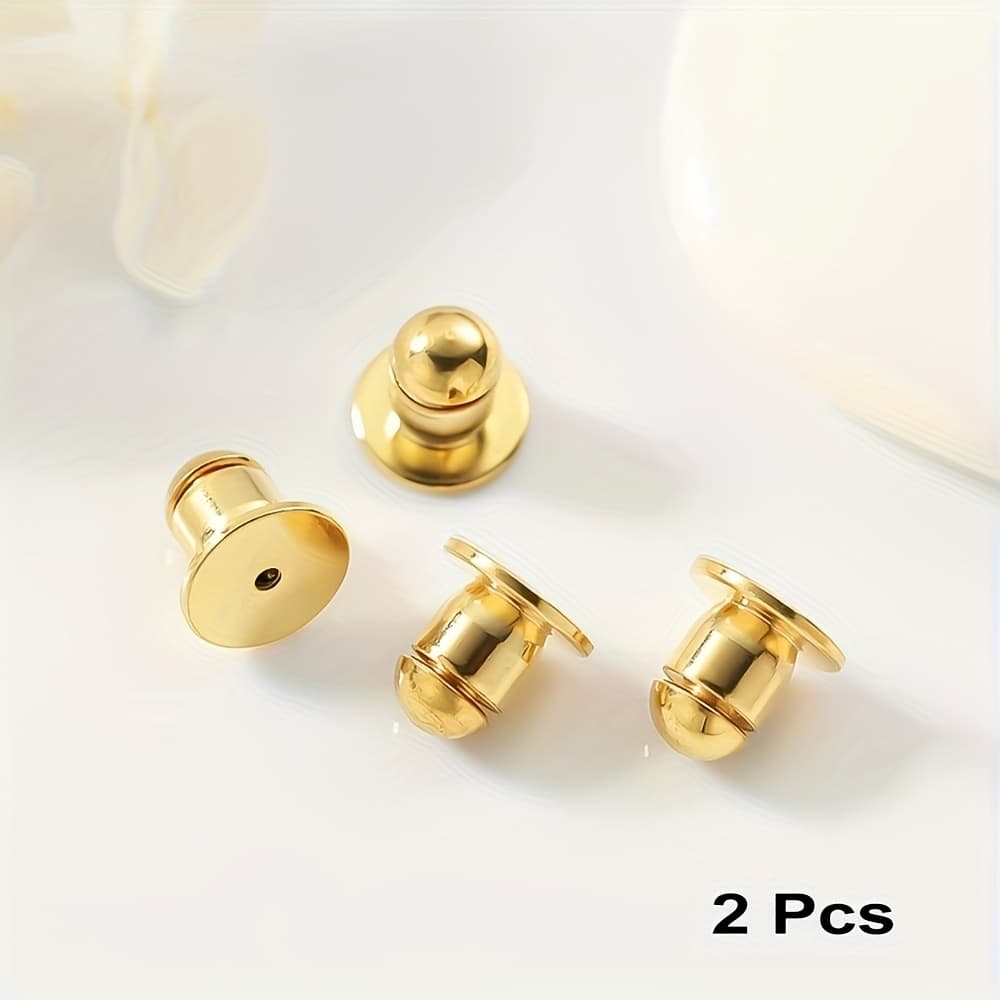 TEMU 2pcs Lock Earring Block - Anti Loss Clip, With Built-in Protective Cover, Suitable For Sensitive/drooping Ears, Fitted Nails, Comfortable Earring Block, Jewelry Making Supplies Earring Fixing,