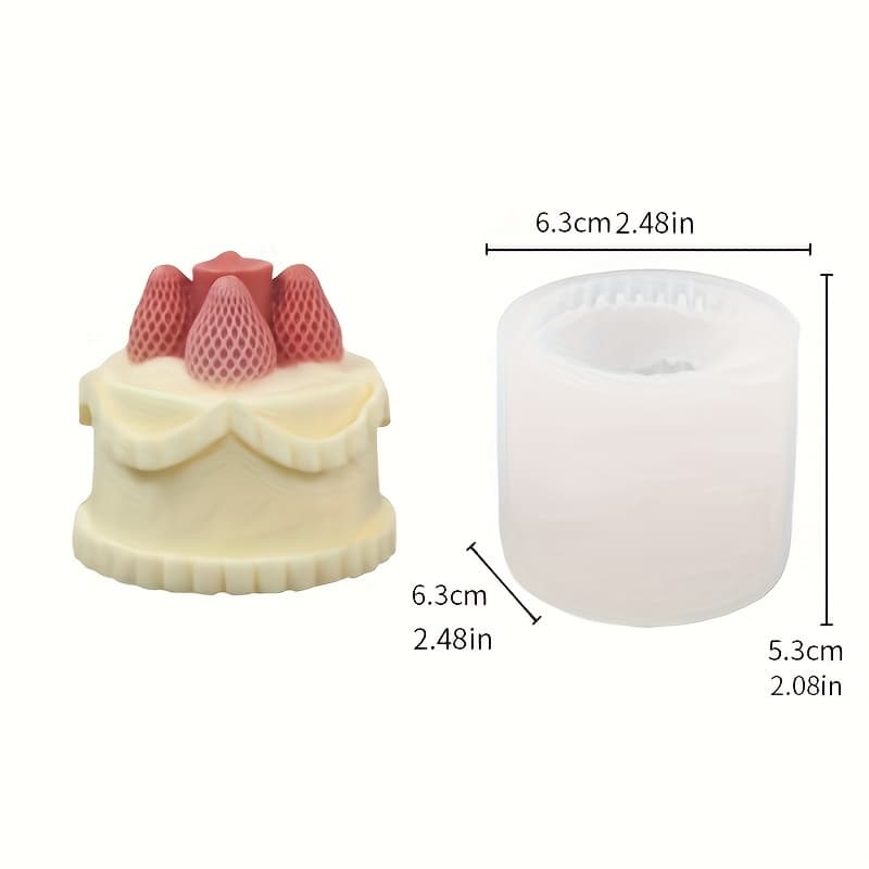 TEMU 1pc Fantasy Strawberry Silicone Mold For,, & Candles - Irregular Shape Craft Tool