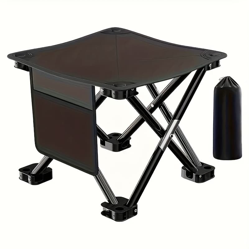 TEMU 1pc Portable Outdoor Folding Chair - Heavy-duty Oxford Fabric, Lightweight Foldable Frame, Perfect For Home Use, Fishing, Camping, Travel, Sketching, Train Trips, Compact And Easy To Carry