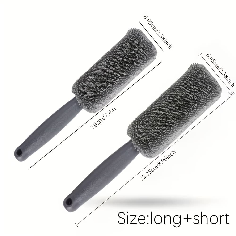 TEMU A Set Of 2 Car Wheel Brushes, Specifically Designed For Cleaning Cars, Tires, And Rims, Multifunctional Car Cleaning Brushes, Automotive Additions