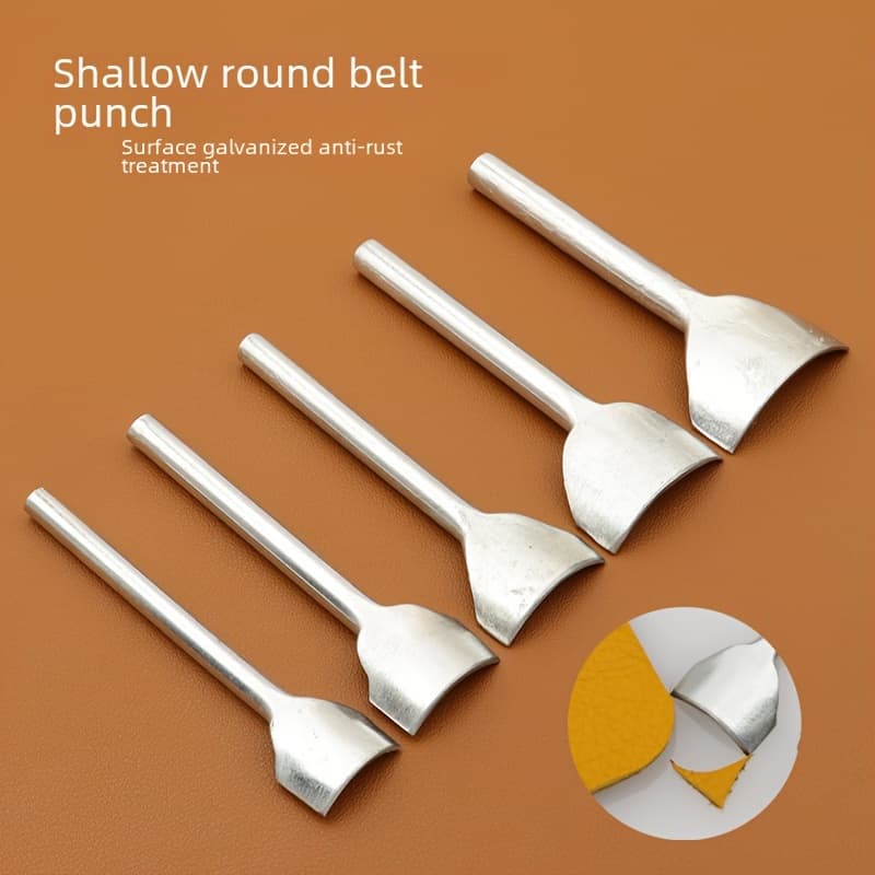 TEMU 7pcs Leather Craft Arc-shaped Punch Cutter Set Quarter Half-round Edge Tool For Belts Wallets Bags Precision Sizing 10to40mm Use