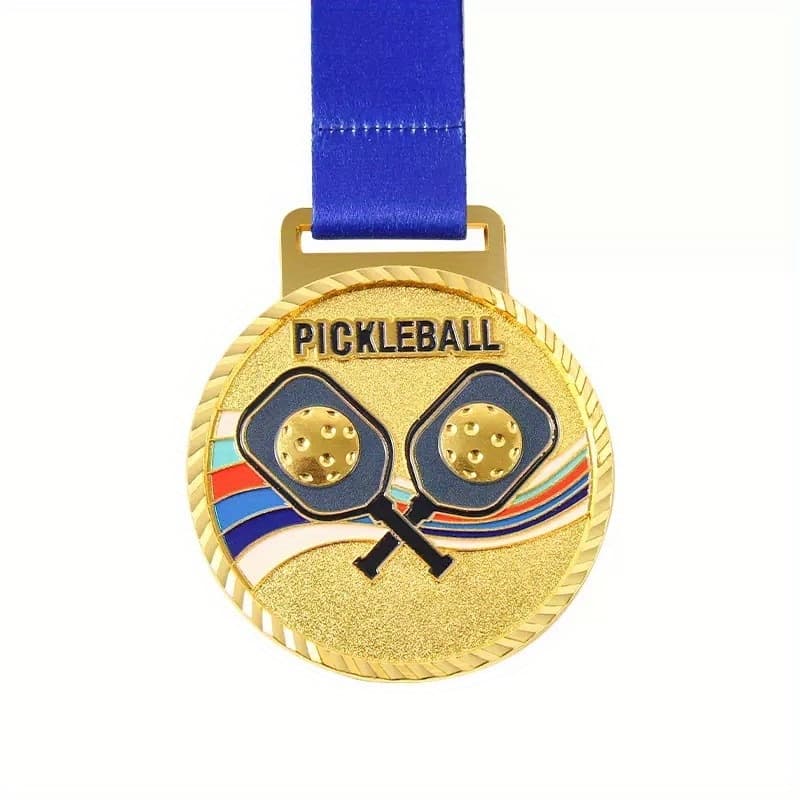 TEMU Pickleball Sports Medal - Golden, Silvery, And Bronze Alloy Medals, Suitable For Pickleball Competitions And Honorary Award Presentations