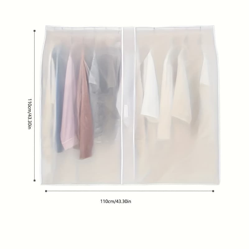 TEMU 1pc Household Clothing Dust Cover Semi-transparent Dust Cover Wardrobe Storage Hanging Bag Dust Bag
