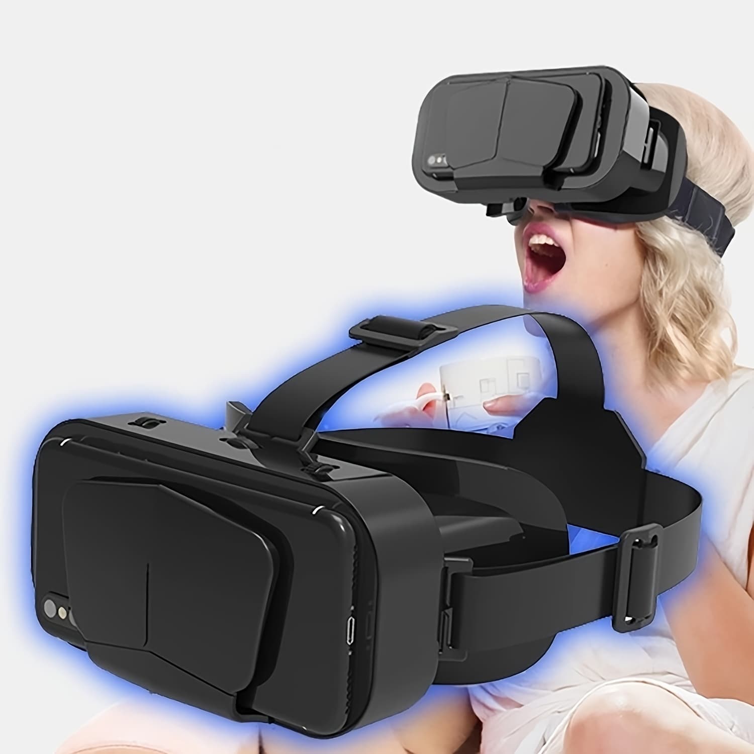 TEMU 1pc Adjustable 3d Vr Headset With Hd , No Power Needed - Perfect Gift For Holidays, Birthdays & , Comfortable Nose Pad & Design