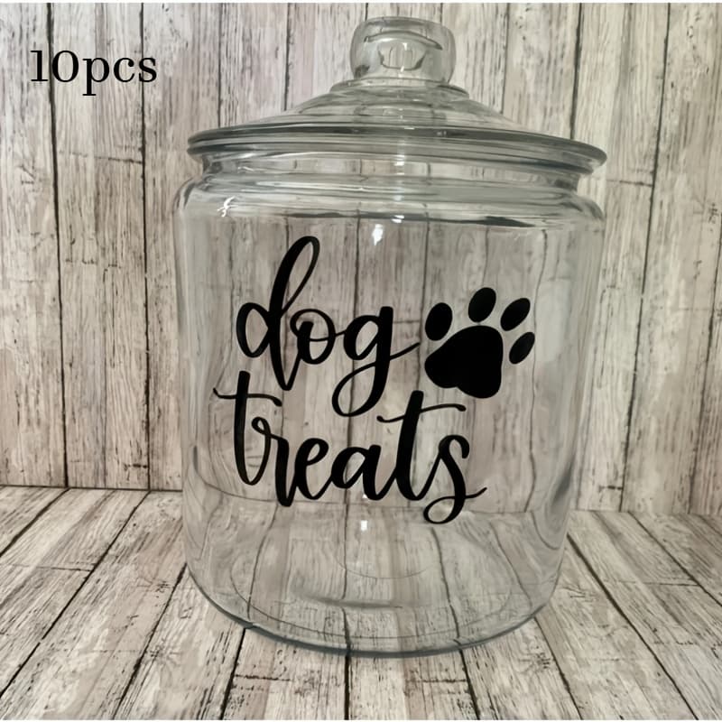 TEMU 10pcs Dog Treat Jar Stickers, Paw Print Stickers, Jar Labels, Dog Stickers, Kitchen Organization, Sticker Labels, Vinyl Stickers, Jar Not Included