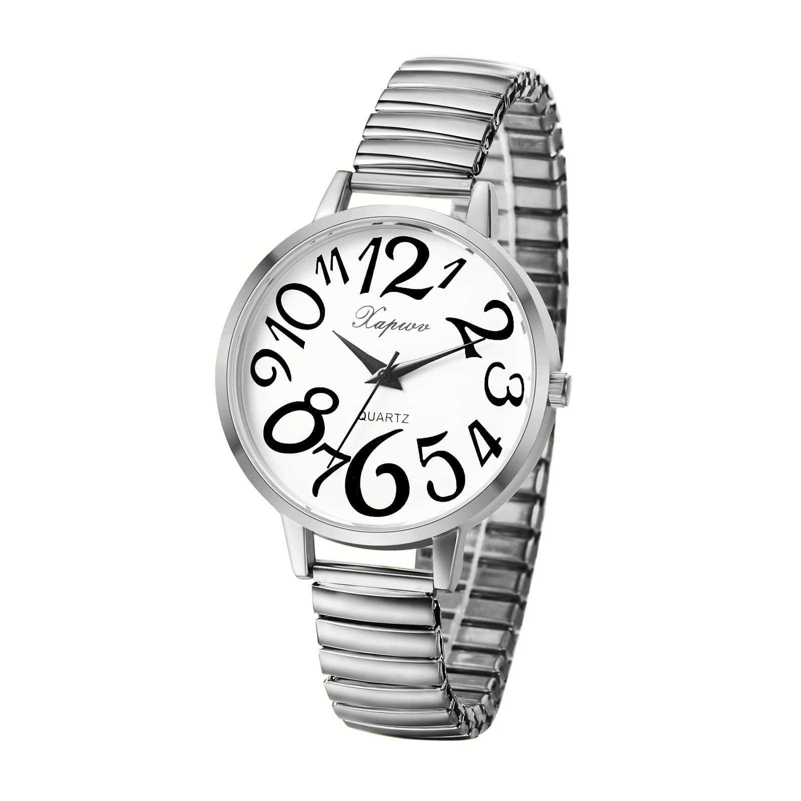 TEMU Stylish Ladies' Quartz , Featuring A Delicate Elastic Silvery Band, Perfect As A Casual Present For Women Or A