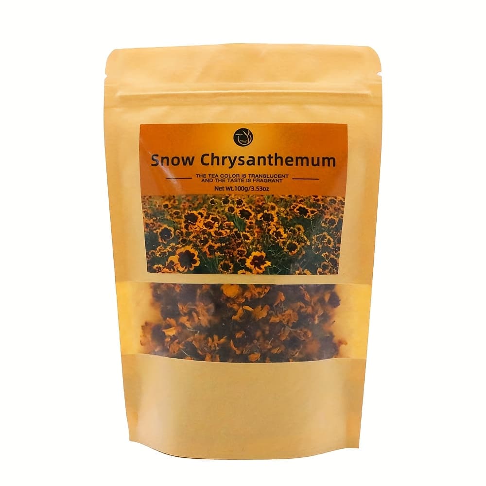 TEMU Snow Chrysanthemum Tea, 100g/3.53oz, High-quality Herbal Tea, Natural Dried Flower Snow Chrysanthemum Tea - Rich Floral Aroma, Refreshing Taste