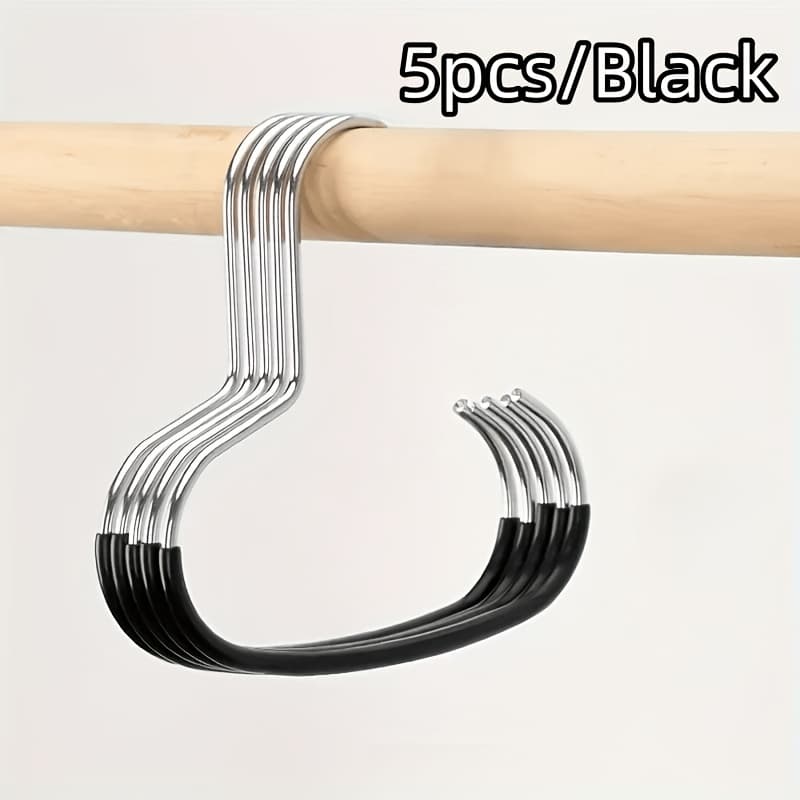 TEMU 5pcs Stainless Steel Hat Hanger Organizer, Non-slip Round Ring Closet Hooks For Hats, Socks, Scarves, And Underwear - Space-saving Storage Solution For Wardrobe Organization, Hangers For Clothes