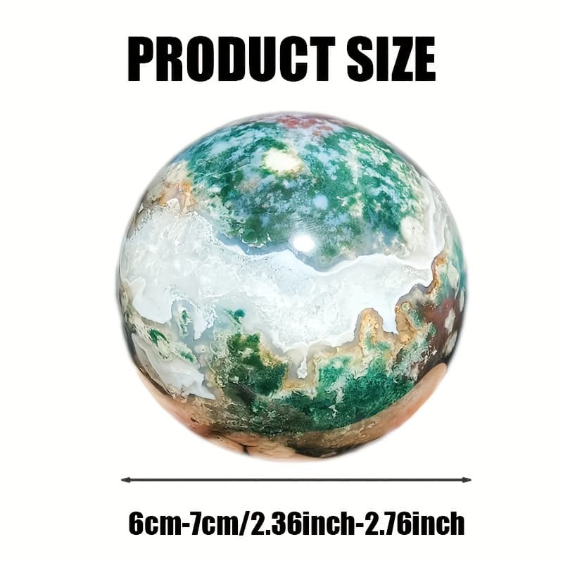 TEMU 1pc Large Rare Water Grass Agate Crystal Ball, Furniture Collectible Art Decoration, Mineral Ball, Rock/mineral, Crystal Figurines, And , Unique Gift.