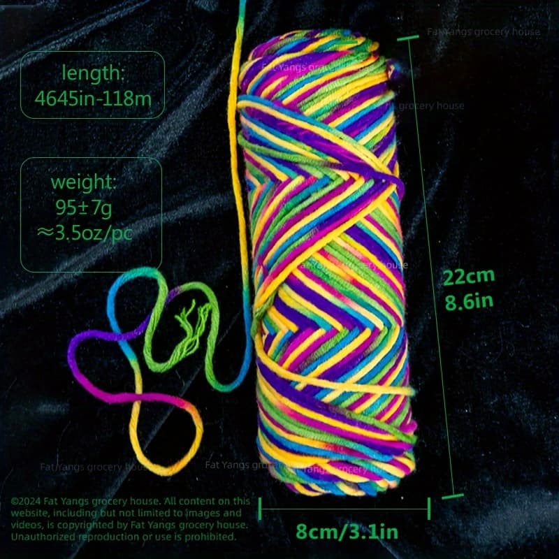 TEMU 1pc/2pcs Variegated Acrylic Yarn Self-striping 8 Ply Mixed Color 100 Acrylic Craft Yarn For Knitting And Crochet Projects