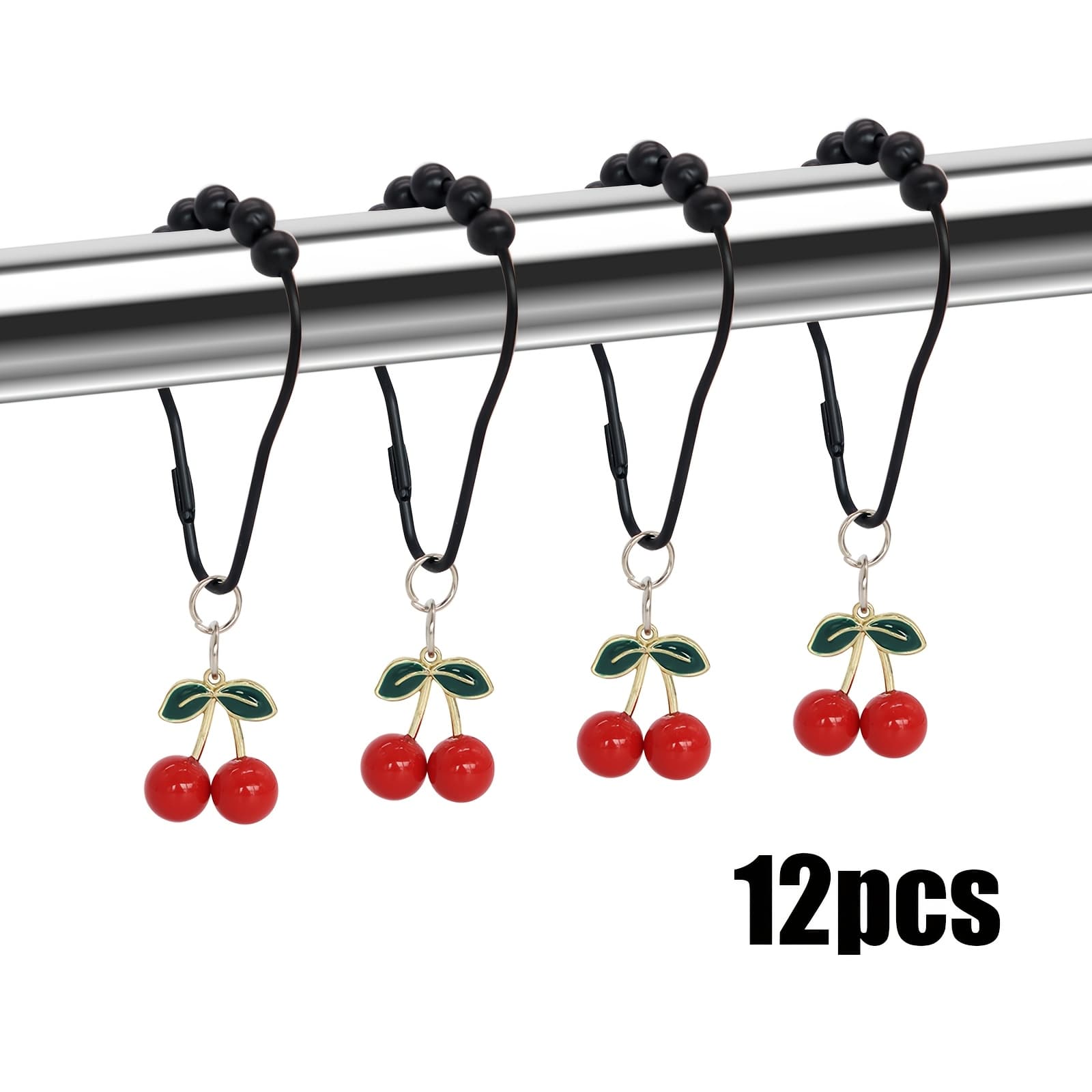 TEMU 12pcs Stainless Steel Shower Curtain Hooks, Bathroom Accessories, Home Decor, Cute Design
