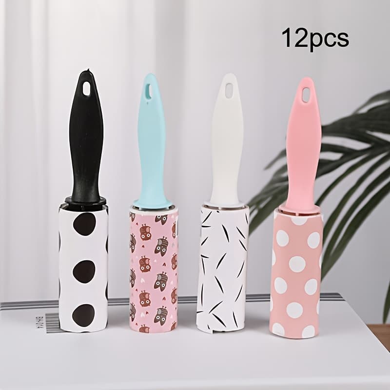 TEMU 12-pack Mini Portable Pet Hair Remover Roller For Clothing, Travel-sized For Furniture, Car Seats, And Gift Bags- No Power Required Pet Hair Remover Clothing Cleaner
