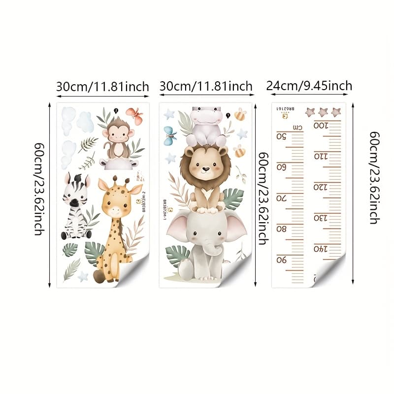 TEMU Removable Pvc Cartoon Animal Wall Height Sticker For Kids Room Nursery,home Decoration Bedroom Growth Measurement Tool Wall Art Decals,children's Room Wall Decor