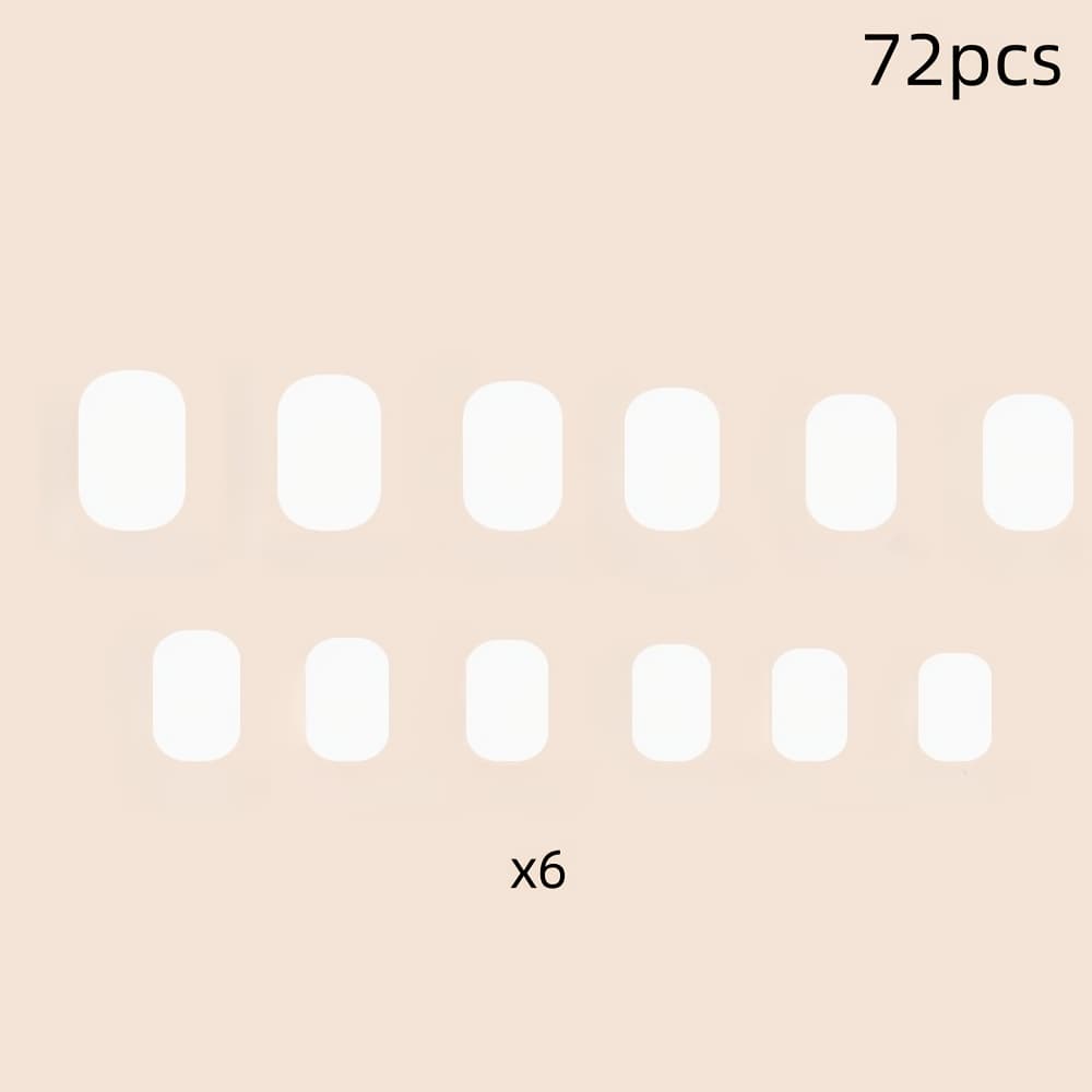 TEMU 72pcs French Short Square Almond , Glossy And White, Short Square Acrylic Fake Nail, Reusable, Includes Jelly Glue And Nail File | Women's Home , For Fashion Enthusiasts, Smooth Texture