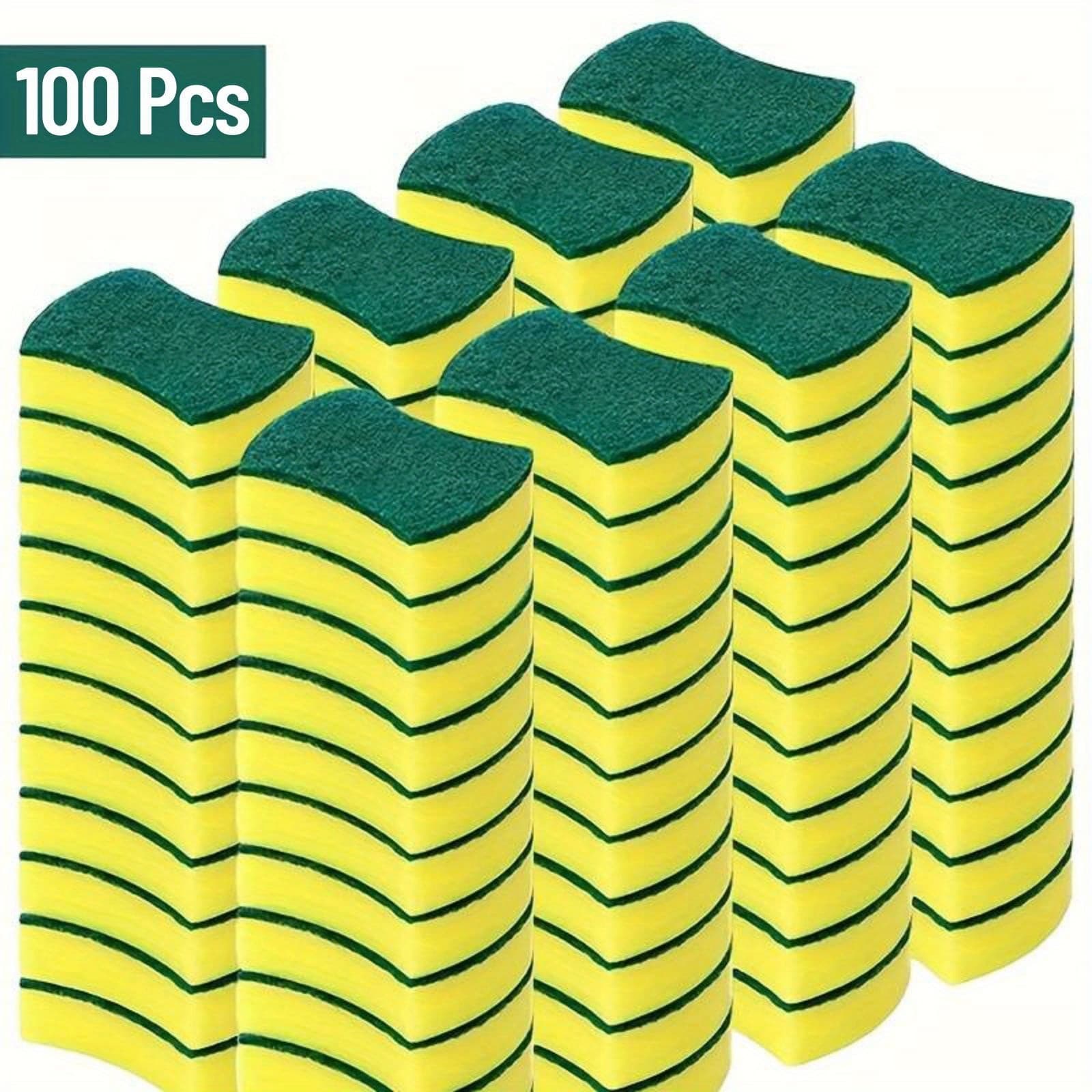 TEMU 100pcs, Multifunctional Cleaning Sponges, Double-sided Cleaning Cloths For Home Use, Dishwashing Sponges, Sponges, Durable Scratch-free , Super Absorbent, Cleaning Supplies, Cleaning Tools