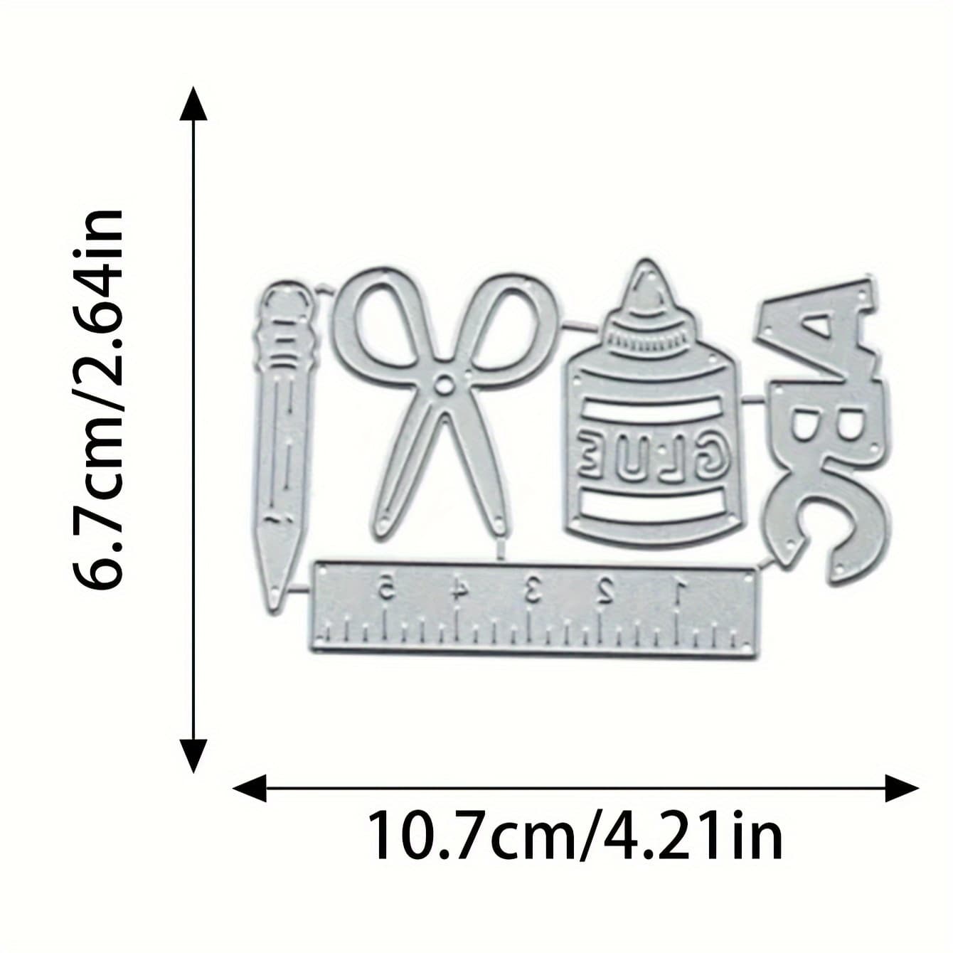 TEMU 1pc Scissors Ruler Irregular Greeting Card Background Metal Cutting Die Birthday Cake Greeting Card Decoration Paper