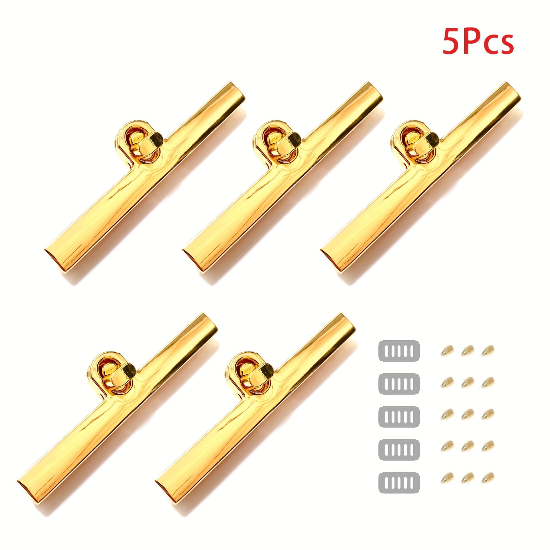 TEMU 5pcs Alloy Bag Clips, High-end Metal Twist Lock Clasps For Diy Handbag Accessories, Handbag Metal Clip , Fabric Accessory For Women's Clutches, Party And Gathering Essentials, Diy Wallet Making