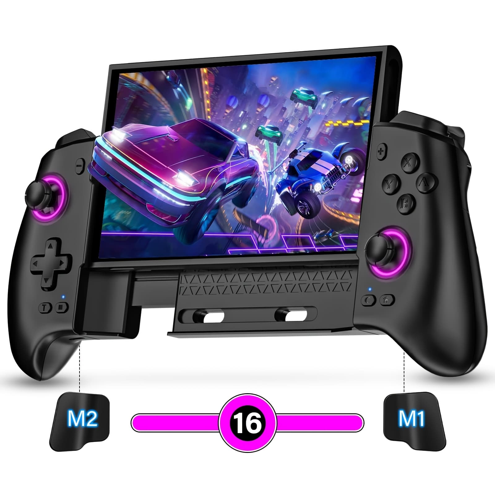 TEMU Controller For Switch/oled/switch 2 With 16-color Led Lighting, Hall Effect Integrated , With Function, And Dual Motor Vibration For Switch Controller