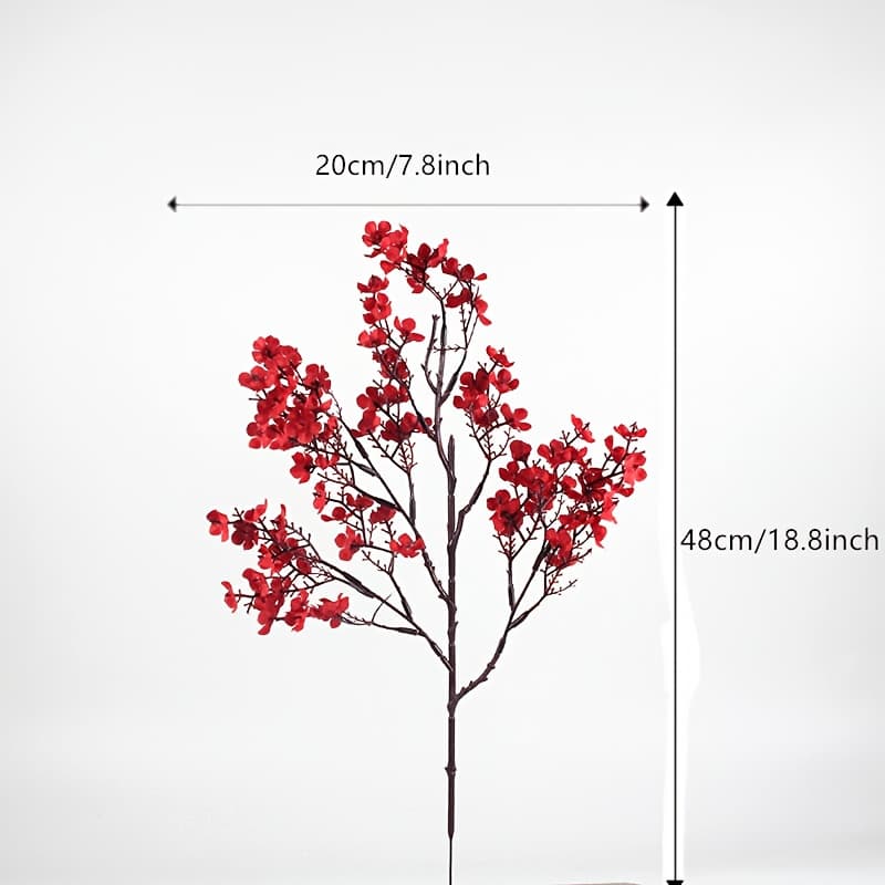 TEMU 3 Bouquets Of Artificial Flowers Full Of 's Breath Red Real Touch Artificial Bouquets Of 's Breath Fake Plant Decoration Home Wedding Bouquets Flower Arrangement Party Table Decoration
