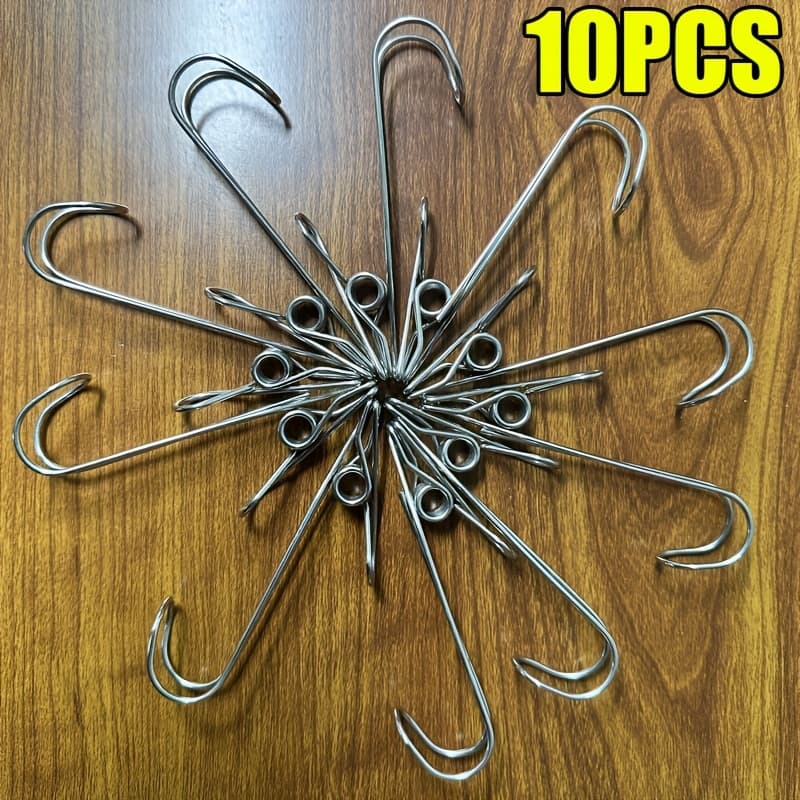 TEMU 5/10/20pcs Stainless Steel Long-tail Hooks | Multi-functional, Windproof Towel Hooks For Kitchen And Bathroom - , Stylish And Durable, Utility Hooks