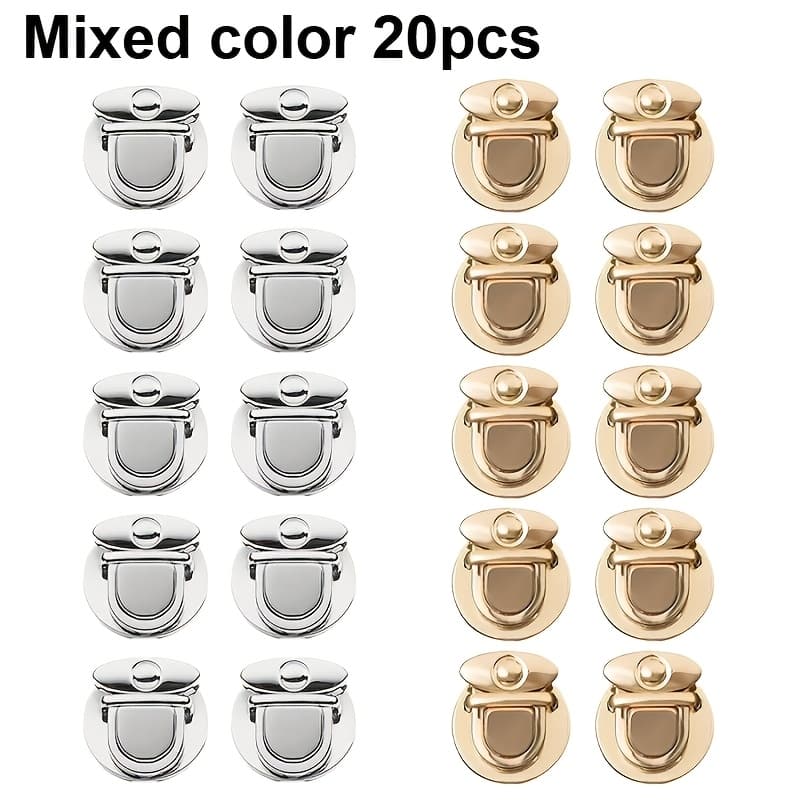 TEMU 20pcs Mixed Color Lock Clasp, Metal Duckbill Closure, Secure Snap Insert Locks For Crafts, Handbags, Crossbody Bags, Shoulder Bags, Wallets, Suitcases, Jewelry And Gift Boxes, Wallet Making