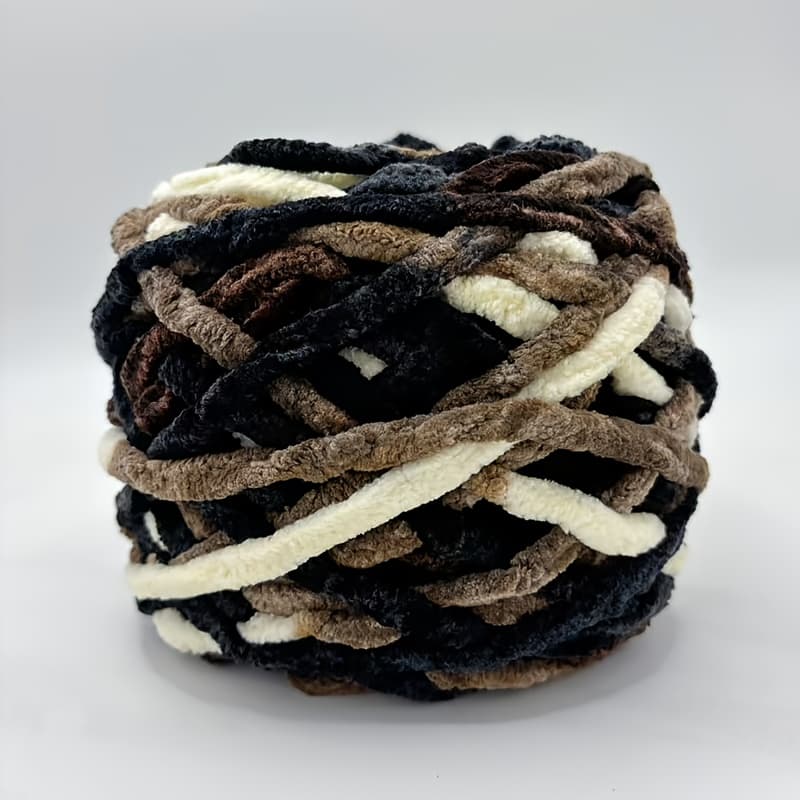 TEMU 100g 1 Soft Thick Yarn Ice Stick Thread 7mm Thick Thread For Handmade Crochet Scarf Blanket Shoes Hat Black Coffee