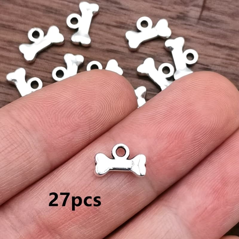 TEMU 27pcs Mini Charms - Bohemian Style Pendants For , Bracelets, Necklaces & Earrings, 7x10mm, Alloy, Handcrafted With , Making|bohemian Style| Alloy Charm