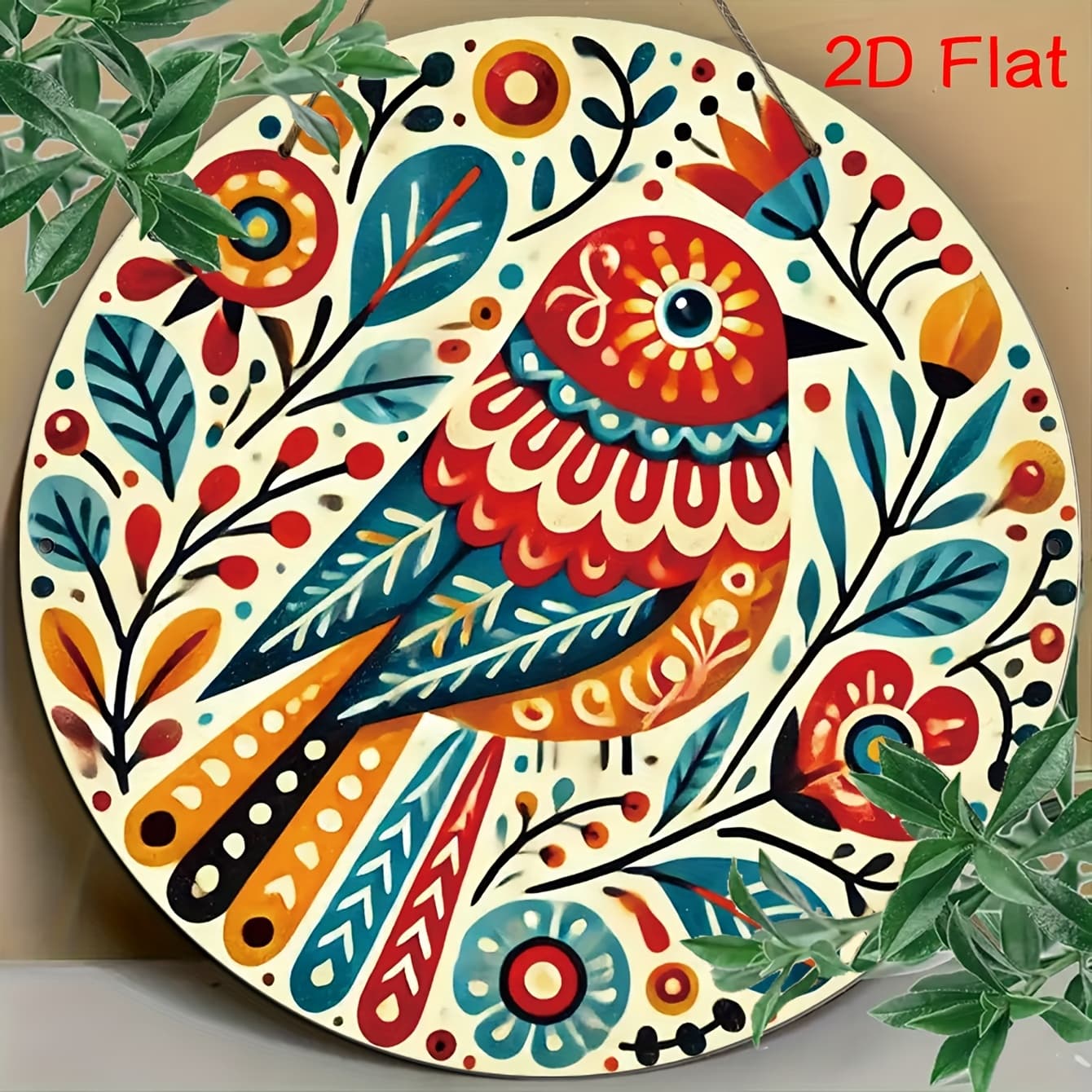 TEMU 2d Flat - 1pc, 2d Flat Colorful Bird Wall Decor - Vibrant , Waterproof Wooden Plaque With Pre-drilled Holes, Ideal For Outdoor And Indoor Use, Perfect For Parties And Home Decor, Party Decoration