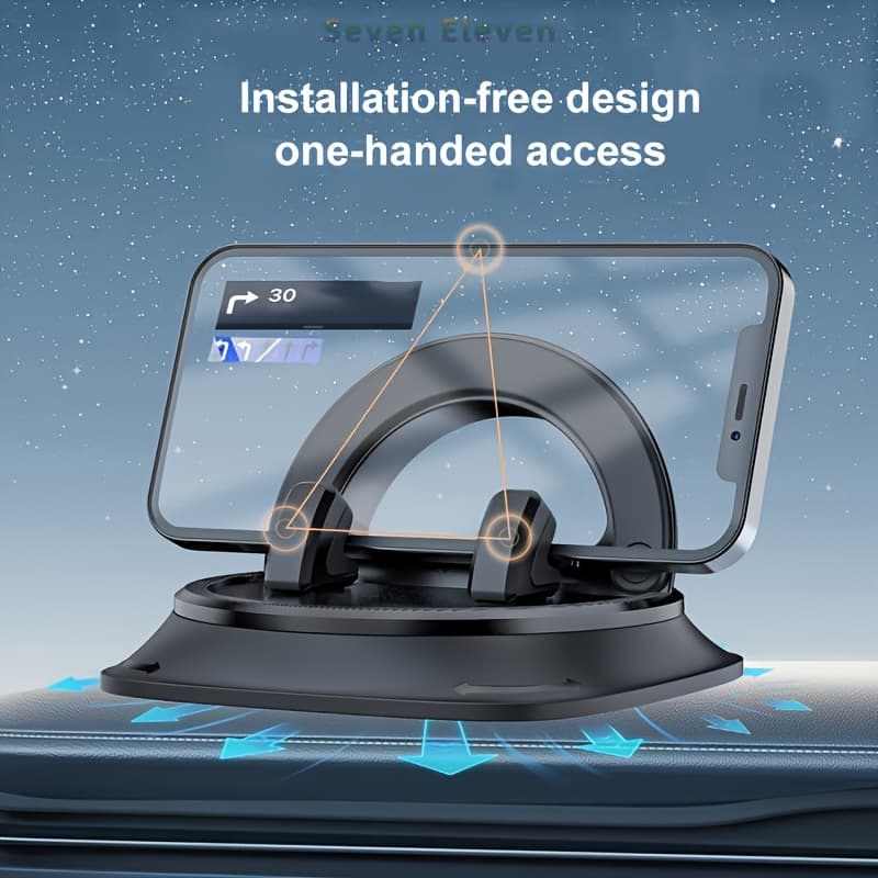 TEMU 360° Any Rotation Dashboard Phone Mount - Abs Material,, Suitable For Gps Navigation