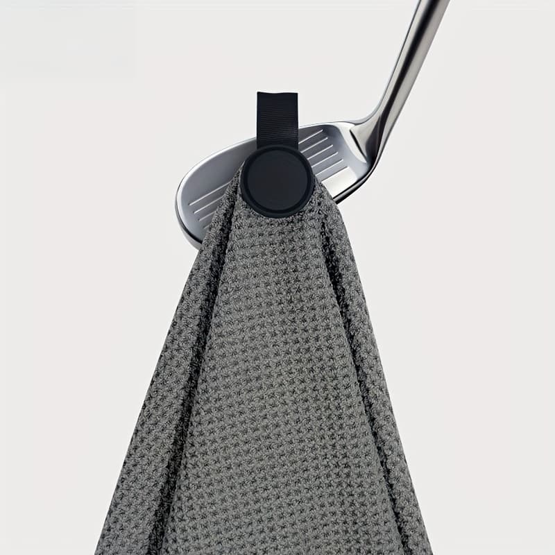 TEMU 1pc Round Magnetic Suction Golf Towel Waffle Strong Magnetic Sports Towel Embroidered Printed Golf Towel