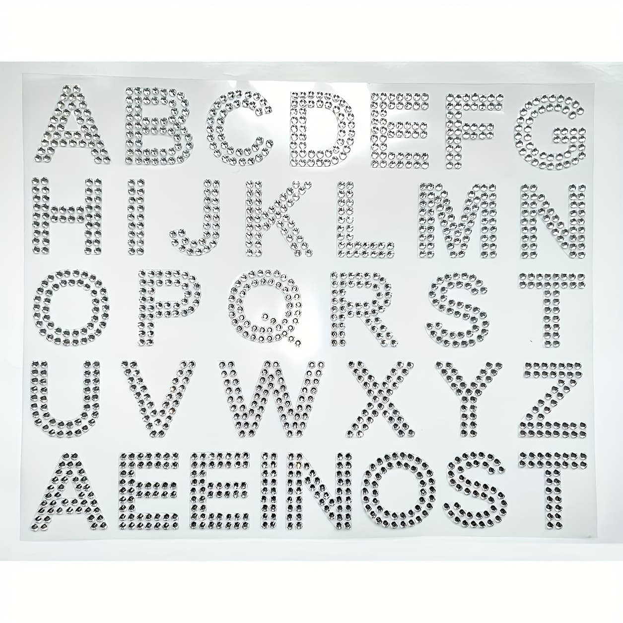 TEMU 34pcs English Letter Glue-on Drill Sticker Letter Crystal Decoration Accessory Jewelry Parts