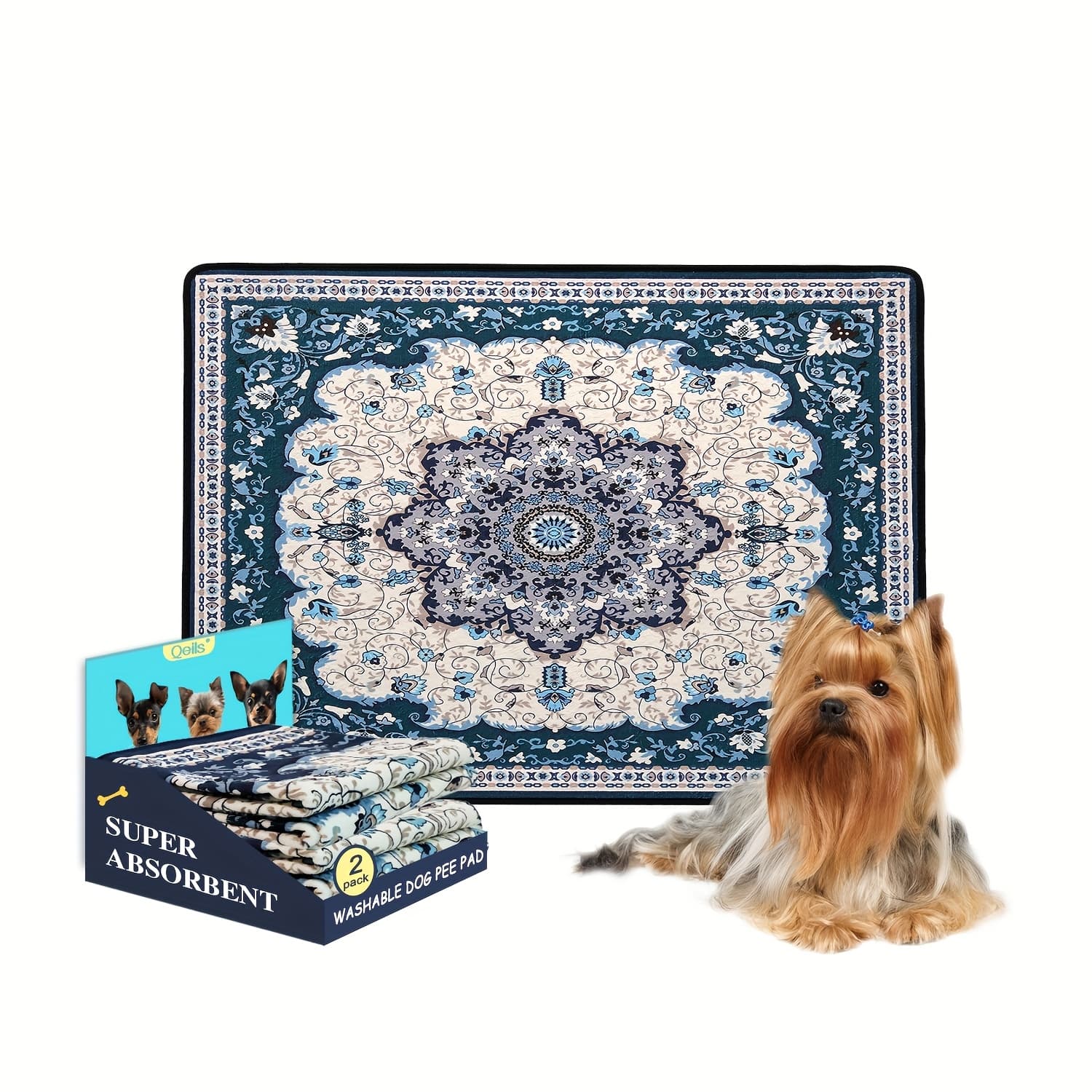 TEMU Qeils Washable Dog Pee Pads, Reusable Puppy Training Pads In Multiple Sizes, Super Absorbent Heavy Duty Leakproof Potty Pads, Non-slip Pet Pads For Floor, Crate, Couch, Whelping