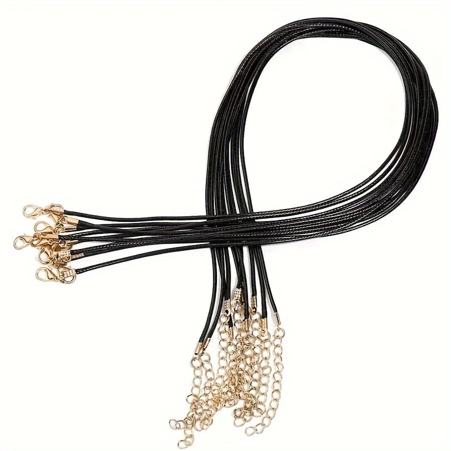 TEMU 10pcs 50cm Waxed Necklace Cord Bulk Necklace Rope String With Clasp Multicolor For Bracelet Pendant Bangle Jewelry Making Small Business Supplies (20 Inches And Thickness 1.5mm)