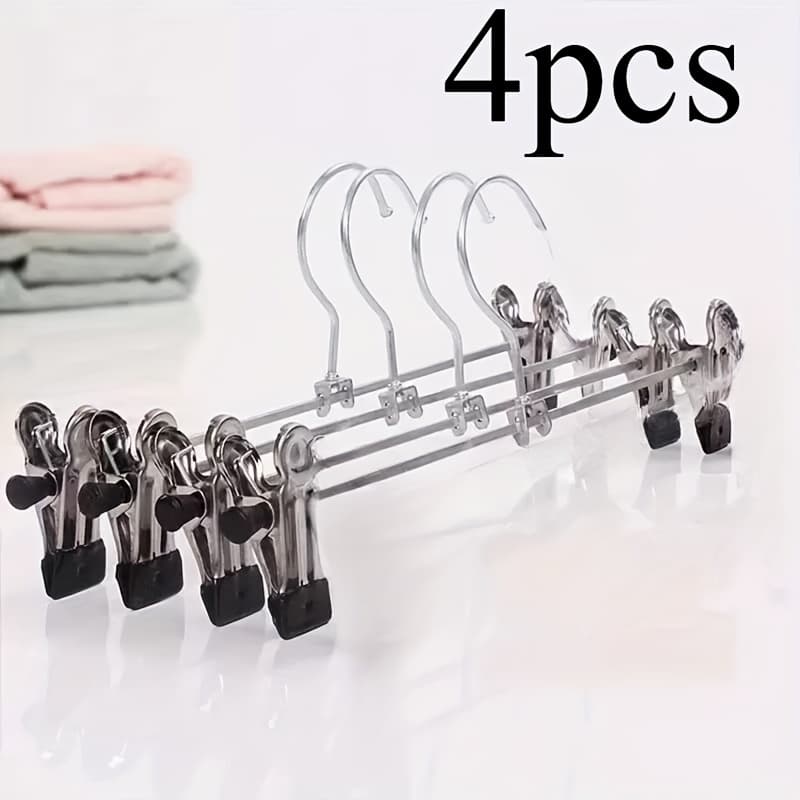 TEMU Space-saving Metal Pants Hanger With Clips - Suitable For Jeans, Skirts, Scarves - Ideal For College Dorms And Home Use, Modern , Durable Structure, Hangers For Clothes