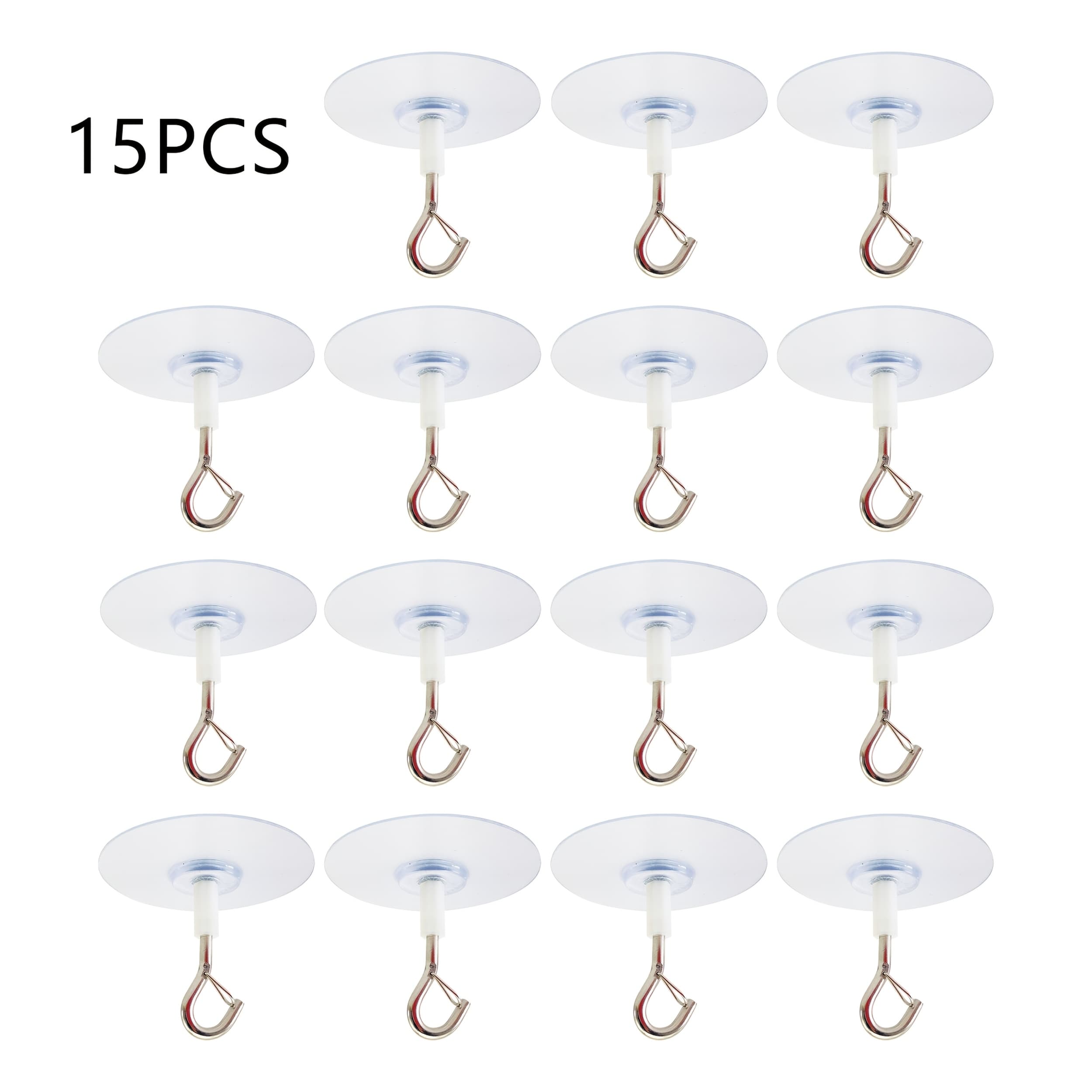 TEMU 7pcs/15pcs Easy-to-install Ceiling Mount Balloon Ribbon Hooks With Safety Clasp | Polished Metal, No Drilling Required, Festive Atmosphere, Utility Hooks