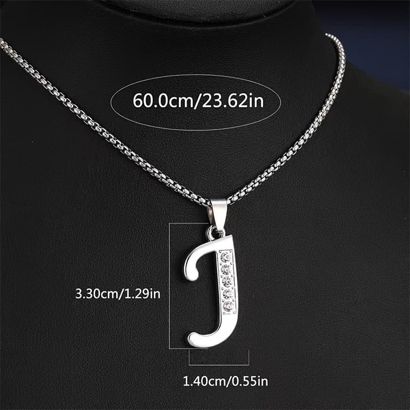 TEMU A Unisex Necklace With A Glass-inlaid Initial Pendant, Classic English Letter Charm Jewelry, Is An For Graduation Gifts