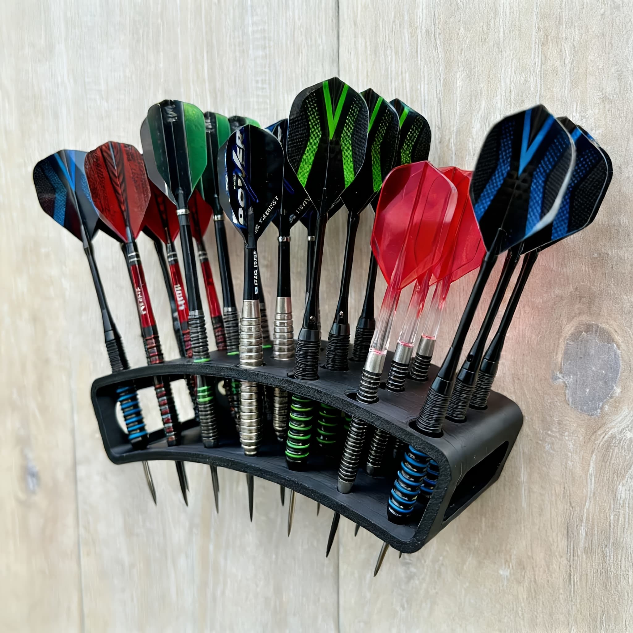 TEMU 21-slot Wall-mounted Dart Rack | Holds 21 Darts, Ideal For Living Room, Bedroom, Study, Bar - Space-saving Design, Perfect Gift For Halloween, Christmas, Abs Material