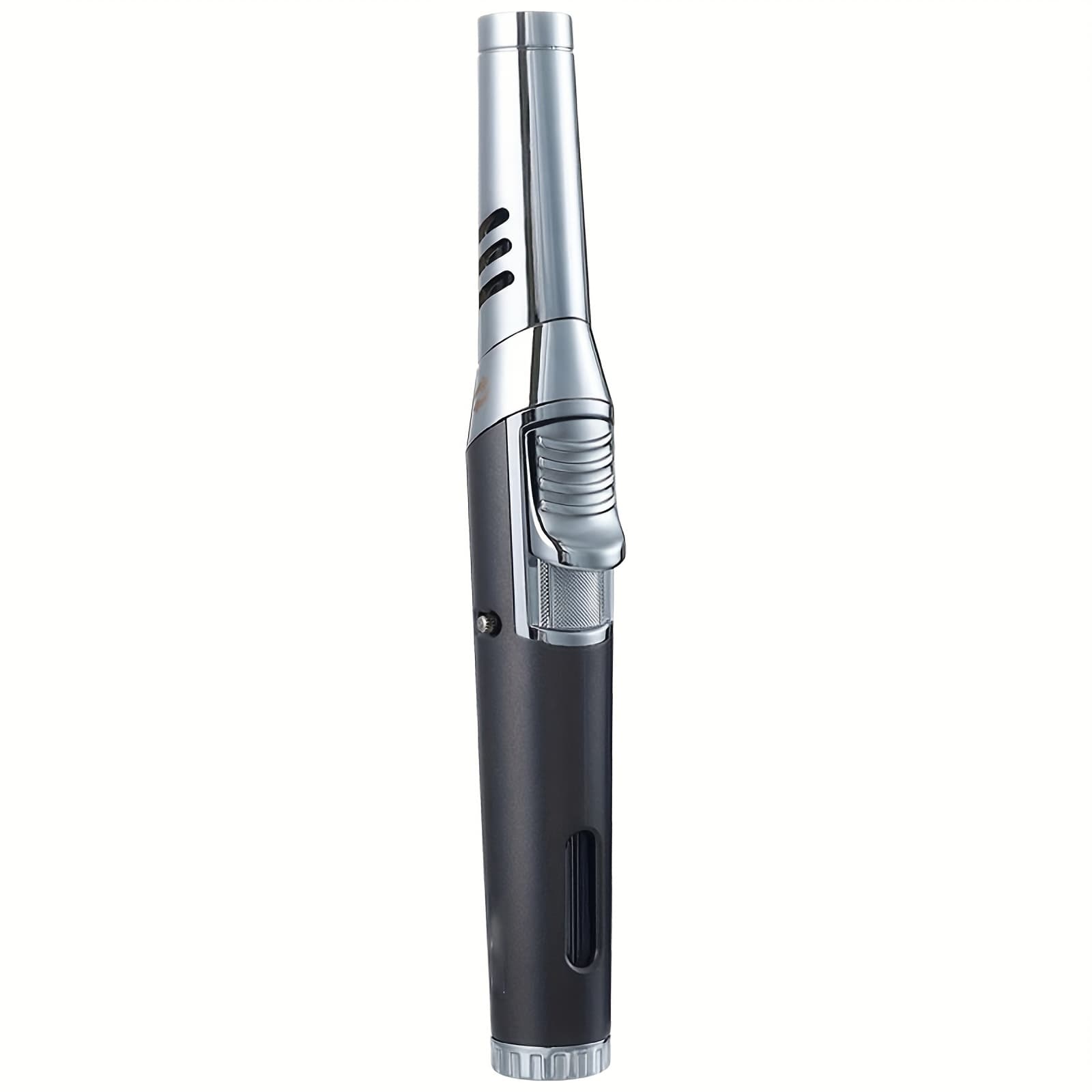 TEMU Pen Shaped - Refillable Single Flame For Candles And Cooking, Outdoor Grilling, With Adjustable Flame And Ignition Lock - Luxury Handheld Camping Lighter And Gift Box (gas Free)