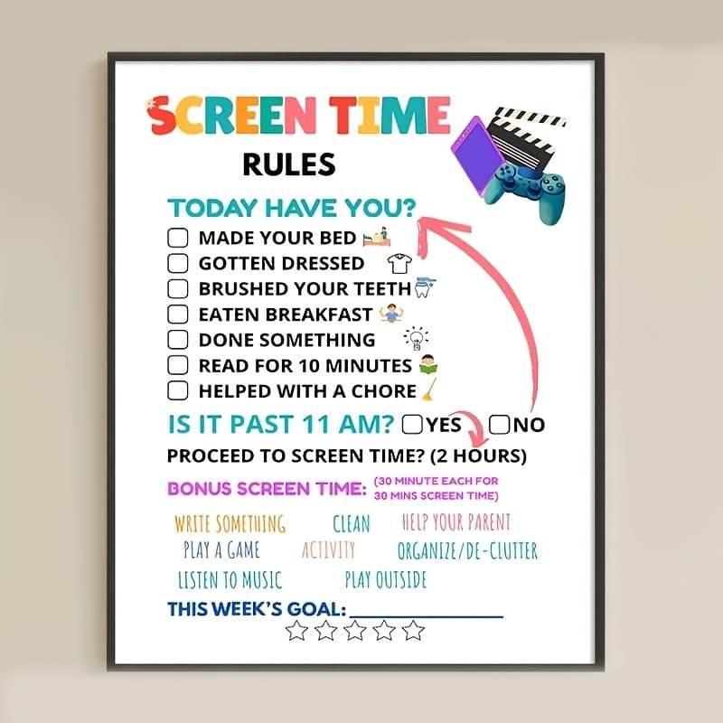 TEMU 2d Flat, 2d Flat, Wall Art For Gamer Rooms - Poster Featuring With A Video Game Controller Design - Monitoring & Checklist Print - Home Decor With A Gaming Theme (not Framed)