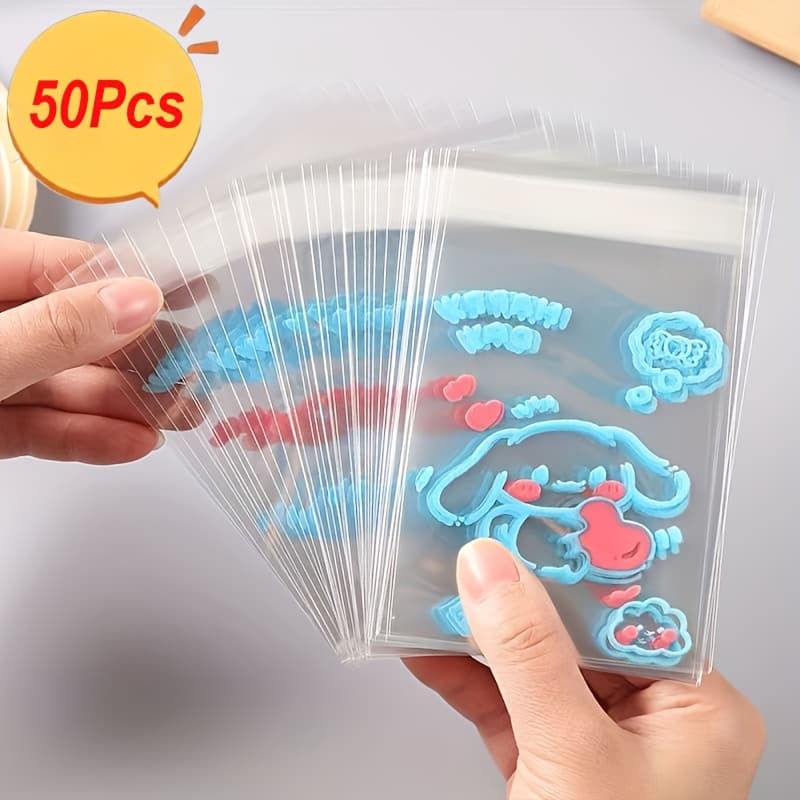 TEMU 50 Self-adhesive Bags Featuring 's Cinnamoroll For Storage And Gift Packaging, Suitable For Earrings, Rings, Necklaces, And Small Items, Perfect For Party And Wedding Supplies